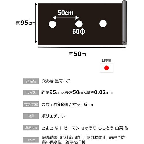 穴あきトマト黒マルチ