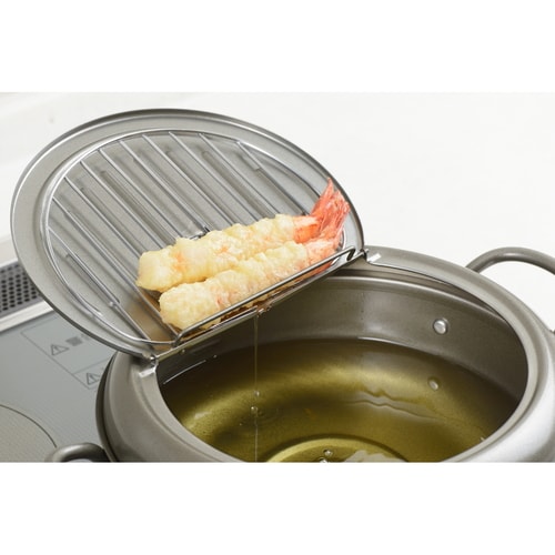 天壱 フタ付天ぷら鍋22cm