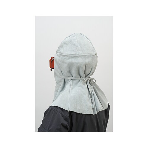 溶接面 床革製開閉頭巾