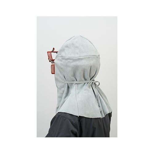 溶接面 床革製開閉頭巾