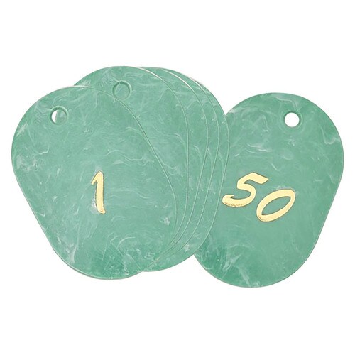 マーブル番号札 1から50 グリーン 2セット