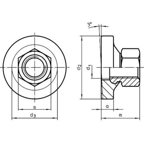HALDER スイベルナット 大きな取り付け面
