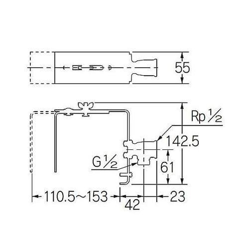 G1/2”×Rp1/2” 水栓取付金具(