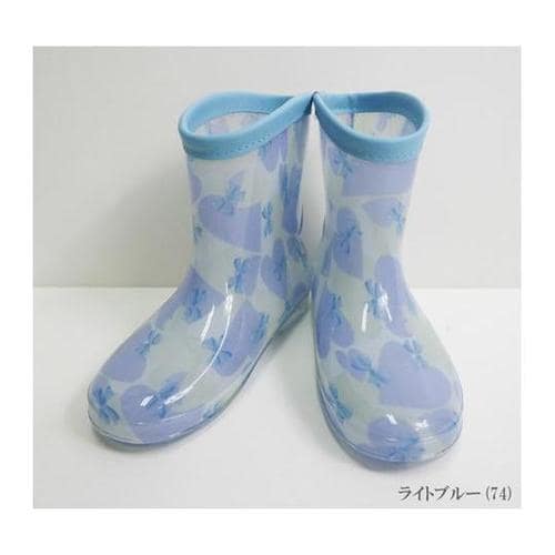 女児キッズハートリボン柄長靴 20cm