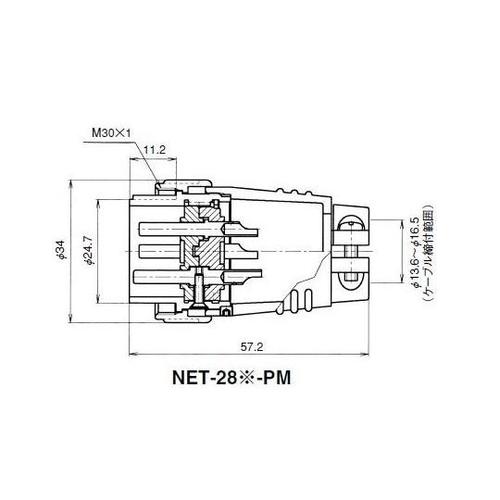 NETプラグ(シェルφ28・4極) NE