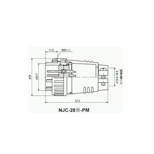 NJCプラグ(シェルφ28・16極) N