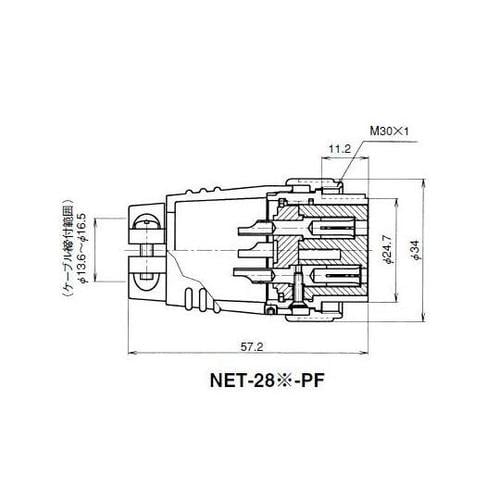 NETプラグ(シェルφ28・4極) NE