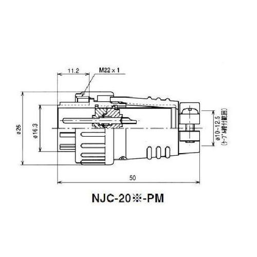 NJCプラグ(シェルφ20・12極) N