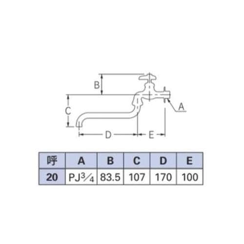 PJ 3/4” 自在水栓 EA468BE