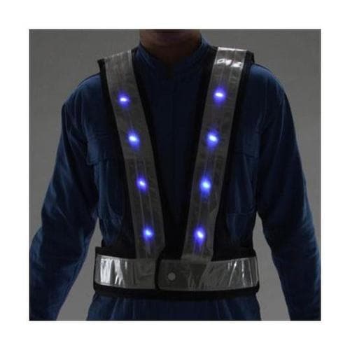 LED安全ベスト(紺・白/赤青点滅) E