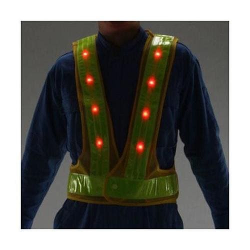 LED安全ベスト(紺・白/赤青点滅) E