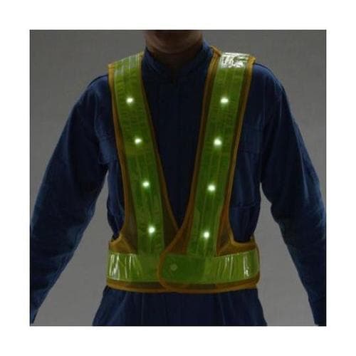 LED安全ベスト(紺・黄/赤白点滅) E