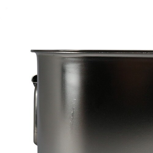 18−8目盛付浅型角キッチンポット(フタ付)