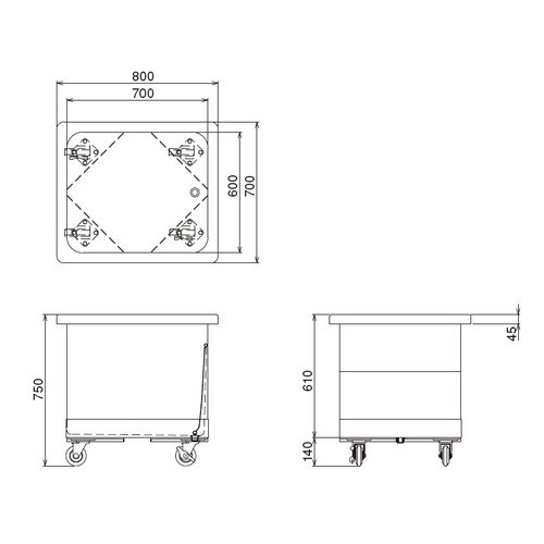 ステンレスタンク(ダストカート)