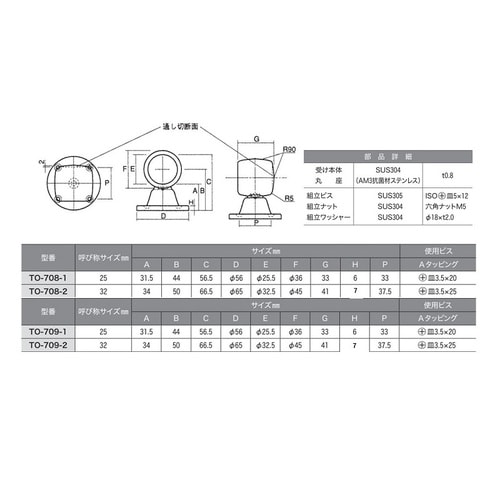 ステンD型ブラケット首短タイプ(通しタイプ)×2