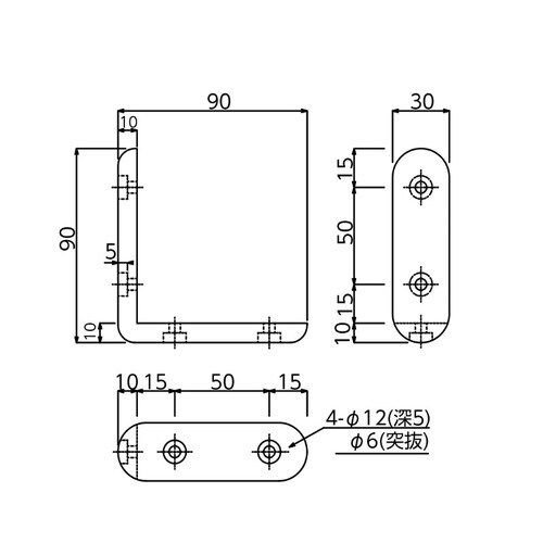 L型コーナーゴム甲丸(白)薄型 5セット