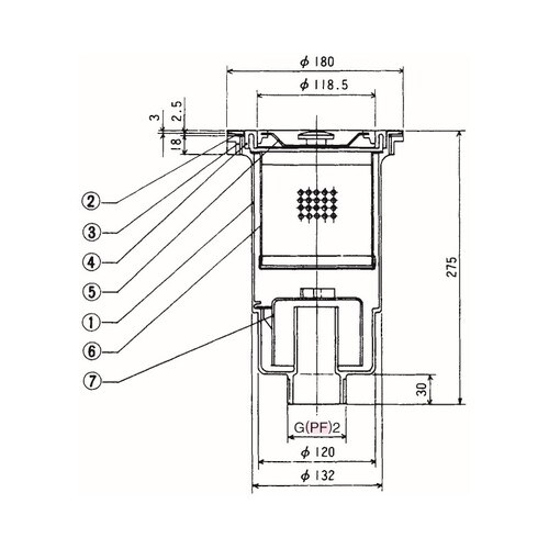 大型ゴミ収納器付防臭排水トラップ(50A)