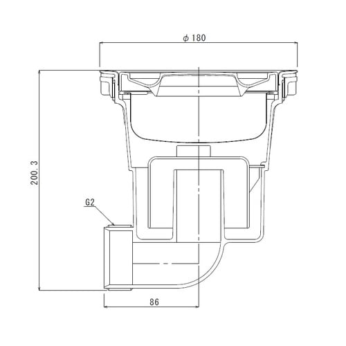 EC180排水トラップ(排水プレート付)