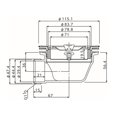 115ヨコ排水1方タイプA蓋付