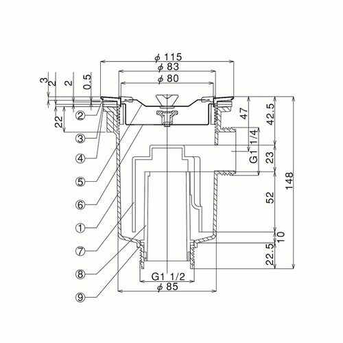 小型ゴミ収納器付防臭排水トラップ(40A)×2