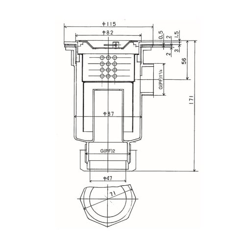 樹脂製小型ゴミ収納器付防臭排水トラップ