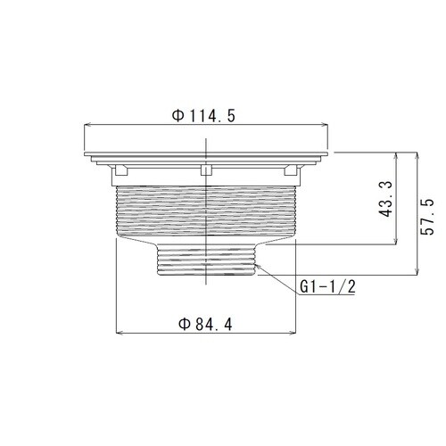 SUS304業務用共栓(40A)菊型カゴ付