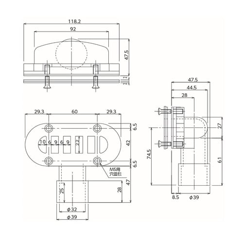 樹脂製小判型オーバーフロー(目皿SUS304)×3