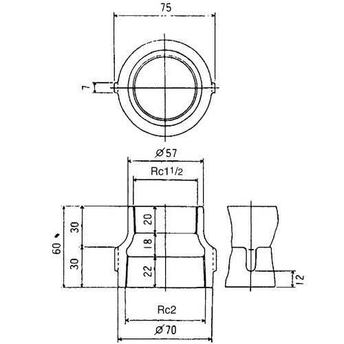 2吋×1−1/2吋異径継手