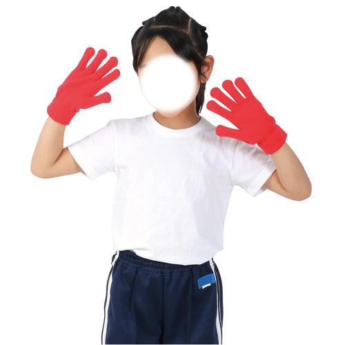 カラーのびのび手袋大赤