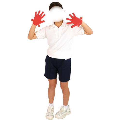 鈴付きカラーのびのび手袋赤