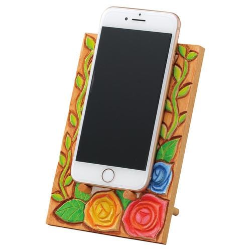 木彫スマホスタンド