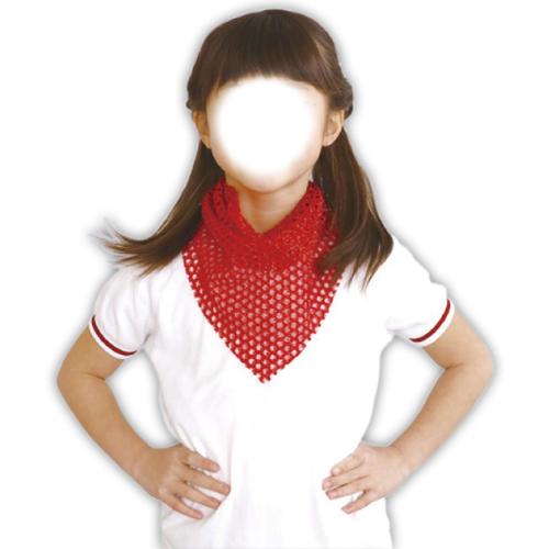 キラキラメッシュスカーフ 赤