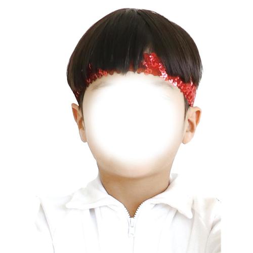 メタリック ヘアーターバン レッド