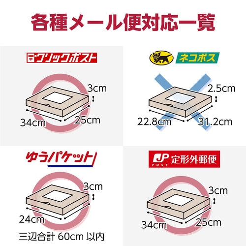 メール便対応薄型ダンボールA4サイズ1枚