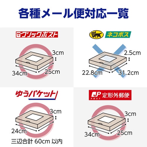 メール便対応薄型ダンボールA4サイズ100枚