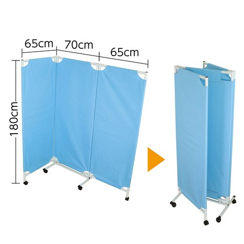 3連カラーパーテーションブルー