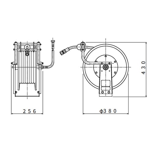 自動巻大型エアーホースリール EA124BJ−28