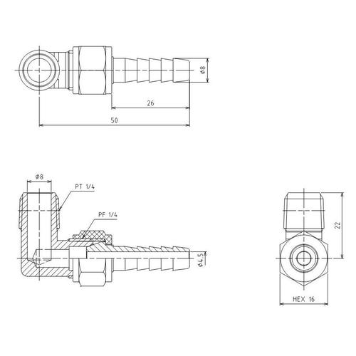 L型雄ねじステム EA141A−513