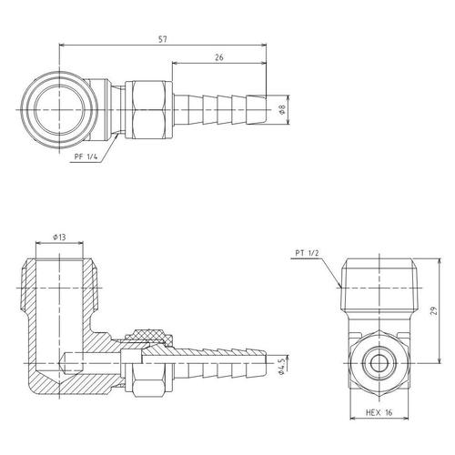 L型雄ねじステム EA141A−623