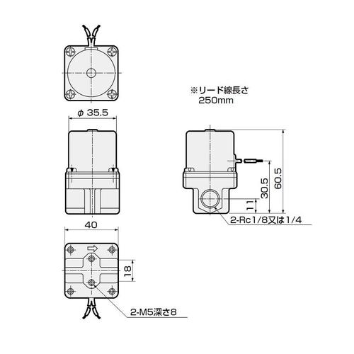 2方向電磁弁(直動式) EA153HA−38