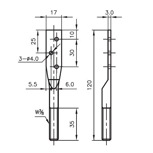 木材用固定吊ボルト EA440AF−166