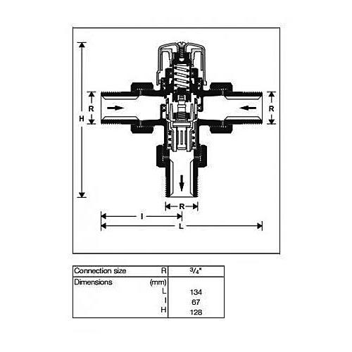 ミキシングバルブ(高温水用) EA468AK−6