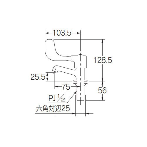 レバー式立形水栓(二条ねじ) EA468B−43A