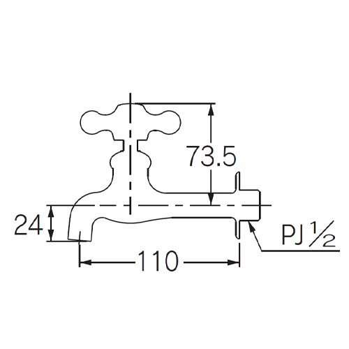 胴長横水栓 EA468BC−1
