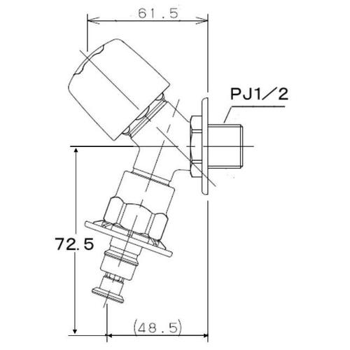 洗濯機用水栓(ストッパー付)EA468CF−16A