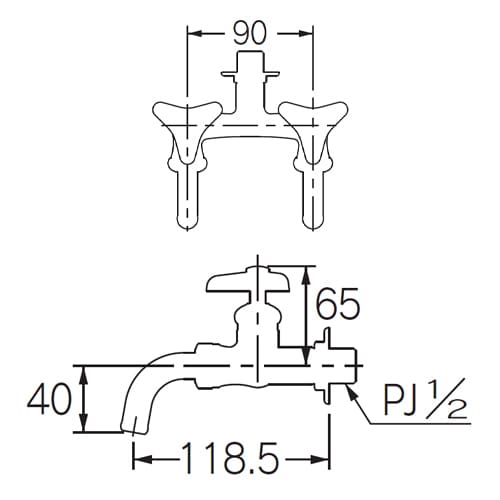 双口水栓 EA468CG−4