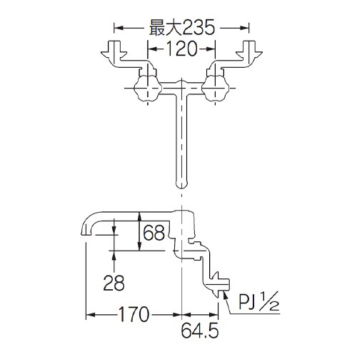 2ハンドル混合栓 EA468CN−170