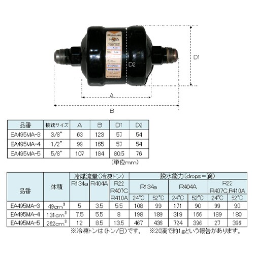フィルタードライヤーEA495MA−4