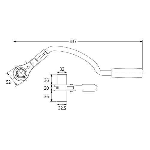 (本管用)弓形ラチェットレンチ EA546Z−24