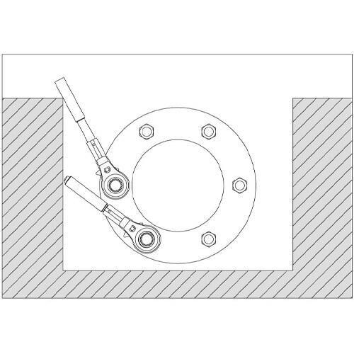 本管用両口ラチェットレンチEA546Z−42